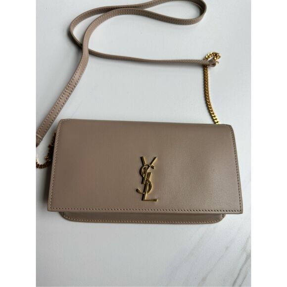 Saint Laurent Cassandre Phone Holder with Strap in Smooth Leather $745 - Picture 9 of 11